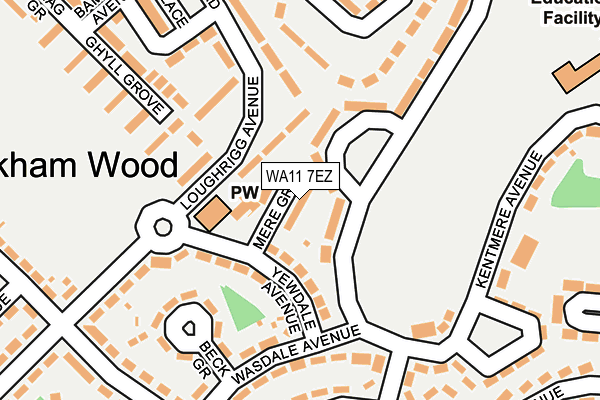 WA11 7EZ map - OS OpenMap – Local (Ordnance Survey)