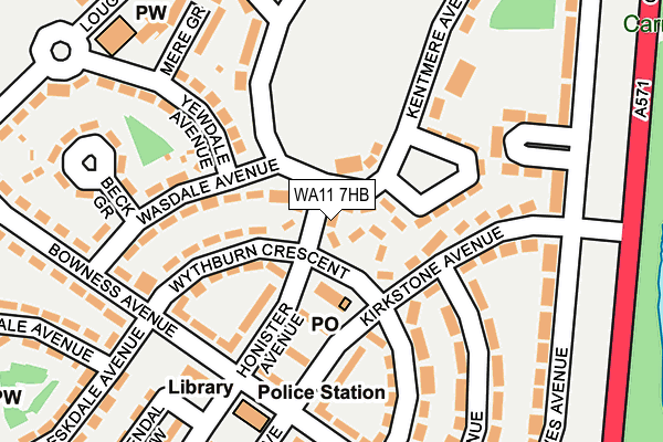 WA11 7HB map - OS OpenMap – Local (Ordnance Survey)