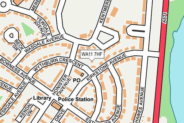WA11 7HF map - OS OpenMap – Local (Ordnance Survey)