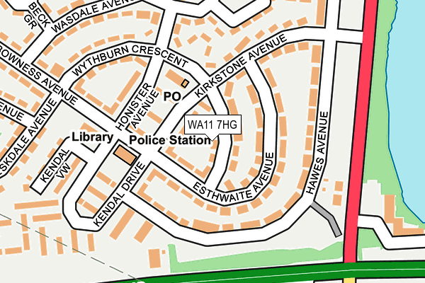 WA11 7HG map - OS OpenMap – Local (Ordnance Survey)