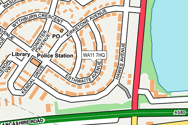 WA11 7HQ map - OS OpenMap – Local (Ordnance Survey)