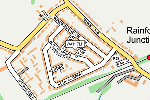 WA11 7LH map - OS OpenMap – Local (Ordnance Survey)