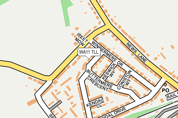 WA11 7LL map - OS OpenMap – Local (Ordnance Survey)