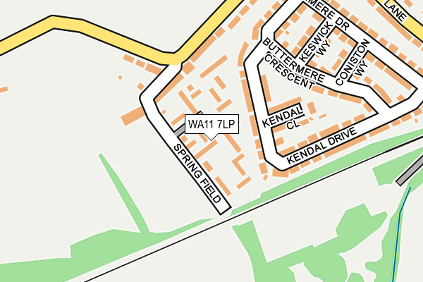 WA11 7LP map - OS OpenMap – Local (Ordnance Survey)
