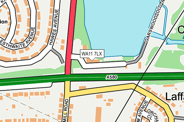 WA11 7LX map - OS OpenMap – Local (Ordnance Survey)