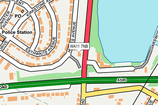 WA11 7NB map - OS OpenMap – Local (Ordnance Survey)