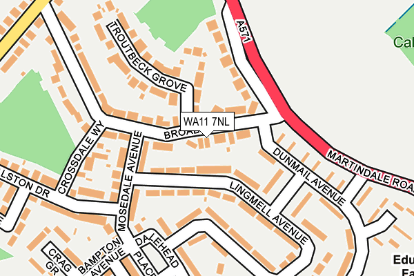 WA11 7NL map - OS OpenMap – Local (Ordnance Survey)