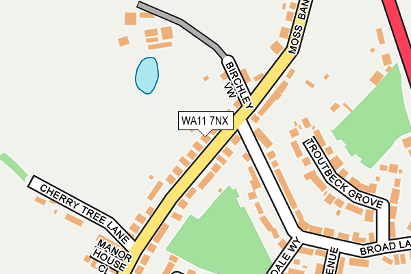 WA11 7NX map - OS OpenMap – Local (Ordnance Survey)