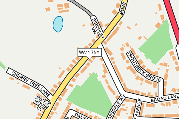 WA11 7NY map - OS OpenMap – Local (Ordnance Survey)