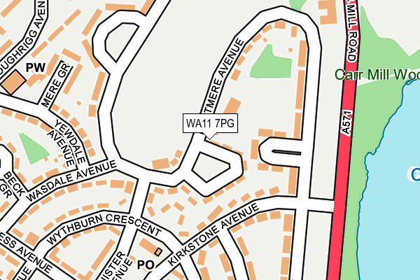 WA11 7PG map - OS OpenMap – Local (Ordnance Survey)