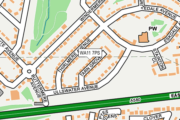WA11 7PS map - OS OpenMap – Local (Ordnance Survey)