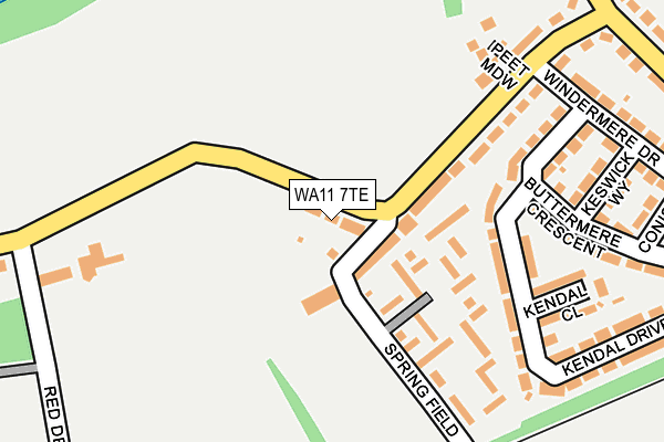 WA11 7TE map - OS OpenMap – Local (Ordnance Survey)