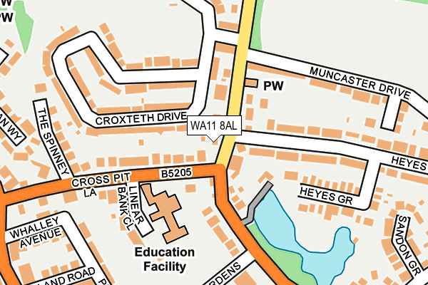 WA11 8AL map - OS OpenMap – Local (Ordnance Survey)