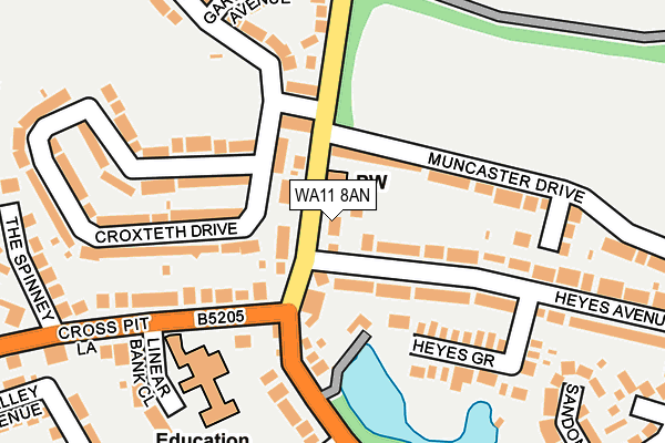 WA11 8AN map - OS OpenMap – Local (Ordnance Survey)