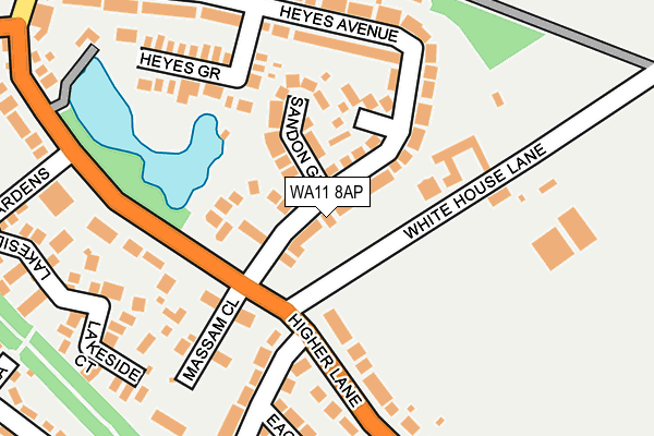 WA11 8AP map - OS OpenMap – Local (Ordnance Survey)