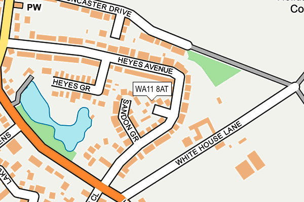 WA11 8AT map - OS OpenMap – Local (Ordnance Survey)