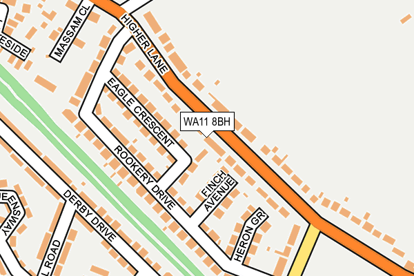 WA11 8BH map - OS OpenMap – Local (Ordnance Survey)