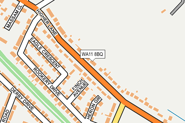 WA11 8BQ map - OS OpenMap – Local (Ordnance Survey)