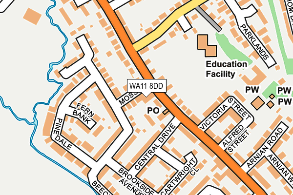 WA11 8DD map - OS OpenMap – Local (Ordnance Survey)
