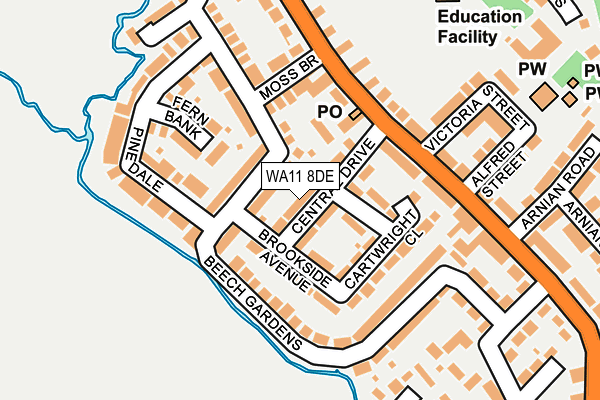 WA11 8DE map - OS OpenMap – Local (Ordnance Survey)