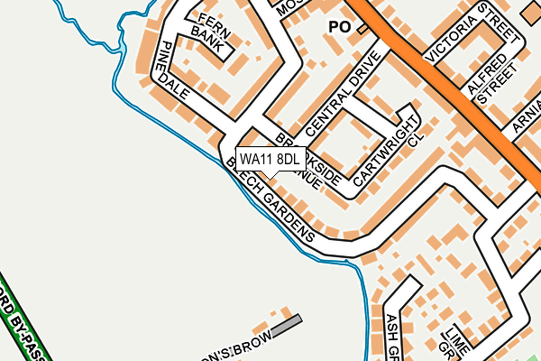 WA11 8DL map - OS OpenMap – Local (Ordnance Survey)