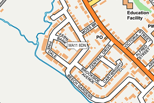 WA11 8DN map - OS OpenMap – Local (Ordnance Survey)