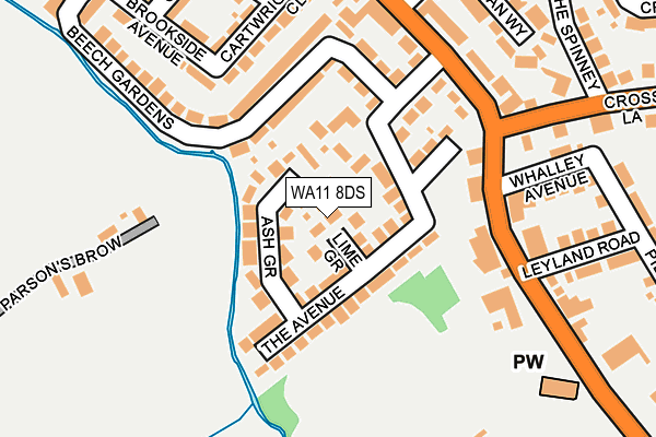 WA11 8DS map - OS OpenMap – Local (Ordnance Survey)
