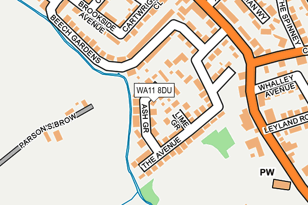 WA11 8DU map - OS OpenMap – Local (Ordnance Survey)
