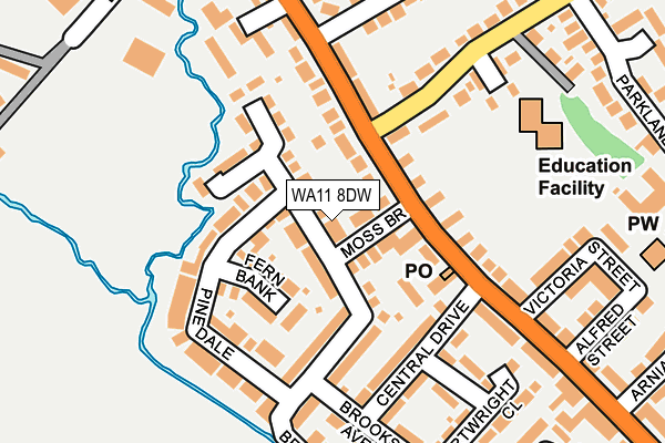 WA11 8DW map - OS OpenMap – Local (Ordnance Survey)