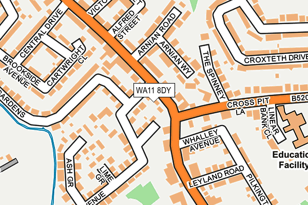 WA11 8DY map - OS OpenMap – Local (Ordnance Survey)