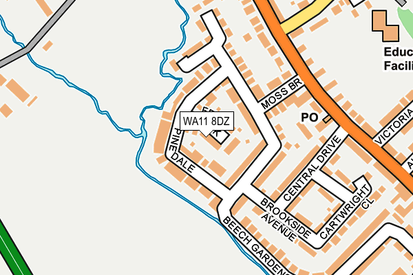 WA11 8DZ map - OS OpenMap – Local (Ordnance Survey)