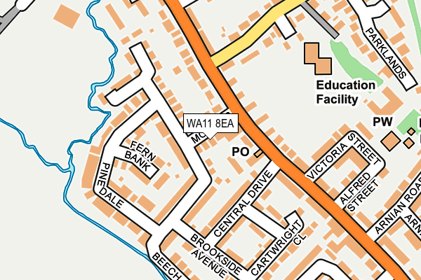 WA11 8EA map - OS OpenMap – Local (Ordnance Survey)