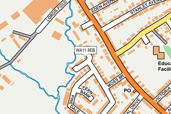 WA11 8EB map - OS OpenMap – Local (Ordnance Survey)