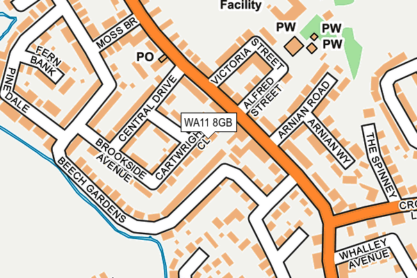 WA11 8GB map - OS OpenMap – Local (Ordnance Survey)
