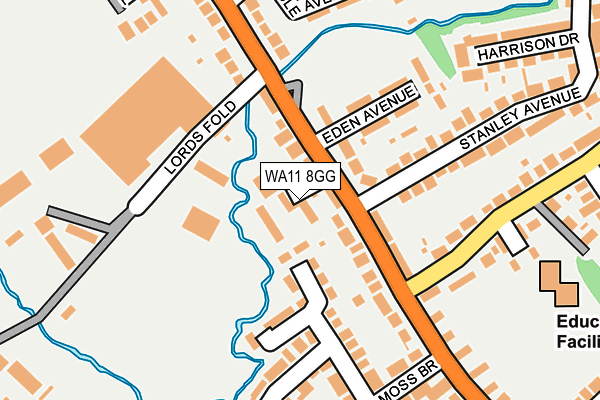 WA11 8GG map - OS OpenMap – Local (Ordnance Survey)
