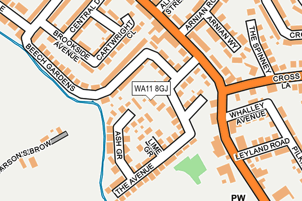 WA11 8GJ map - OS OpenMap – Local (Ordnance Survey)