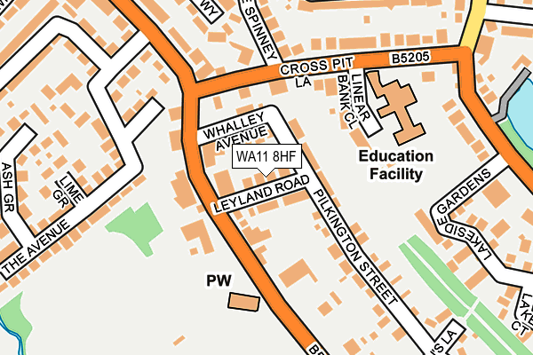 WA11 8HF map - OS OpenMap – Local (Ordnance Survey)