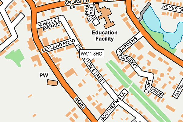 WA11 8HG map - OS OpenMap – Local (Ordnance Survey)