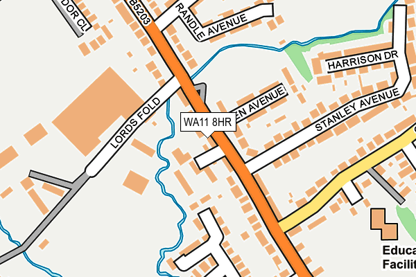 WA11 8HR map - OS OpenMap – Local (Ordnance Survey)