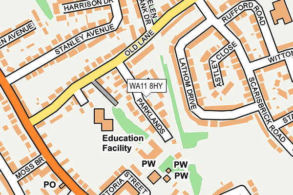 WA11 8HY map - OS OpenMap – Local (Ordnance Survey)