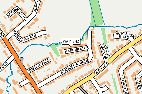 WA11 8HZ map - OS OpenMap – Local (Ordnance Survey)