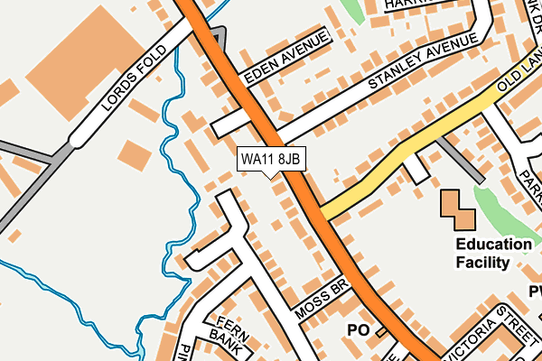 WA11 8JB map - OS OpenMap – Local (Ordnance Survey)