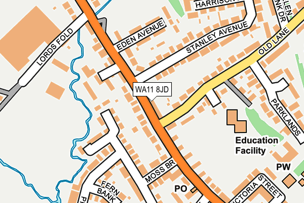 WA11 8JD map - OS OpenMap – Local (Ordnance Survey)