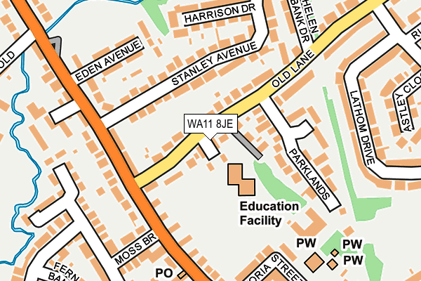 WA11 8JE map - OS OpenMap – Local (Ordnance Survey)