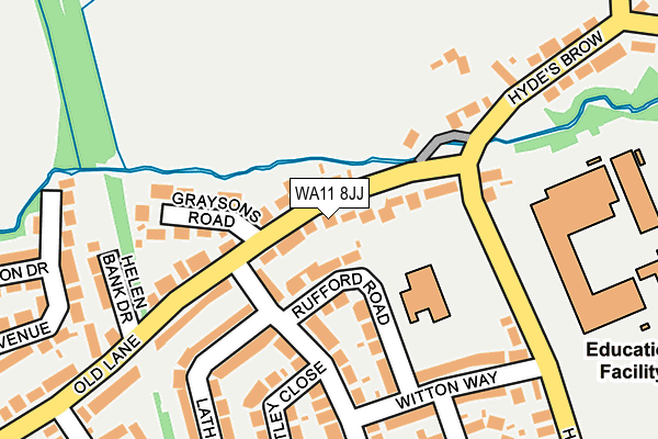 WA11 8JJ map - OS OpenMap – Local (Ordnance Survey)