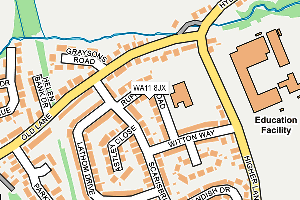 WA11 8JX map - OS OpenMap – Local (Ordnance Survey)