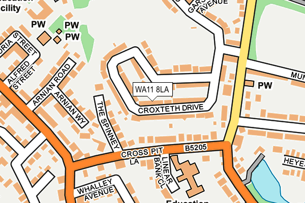 WA11 8LA map - OS OpenMap – Local (Ordnance Survey)