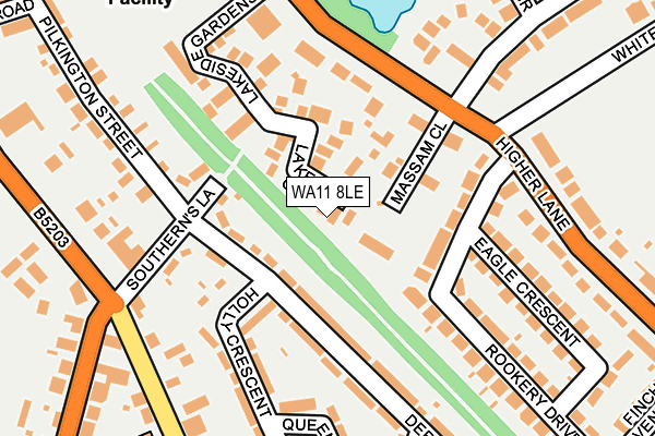 WA11 8LE map - OS OpenMap – Local (Ordnance Survey)