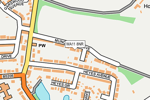WA11 8NR map - OS OpenMap – Local (Ordnance Survey)