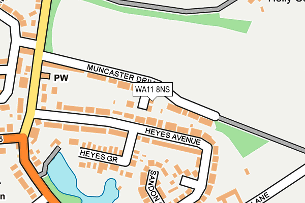 WA11 8NS map - OS OpenMap – Local (Ordnance Survey)